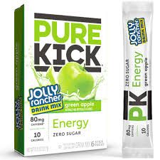 PURE KICK JOLLY RANCHER ENERGY DRINK MIX  GREEN APPLE FLAVOR