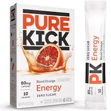 PURE KICK ENERGY DRINK MIX BLOOD ORANGE FLAVOR SINGLES TO GO