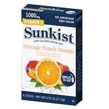 SUNKIST ORANGE PEACH MANGO SINGLES TO GO
