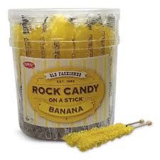 BANANA ROCK CANDY ON A STICK