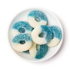 ALBANESE BULK SOUR BLUE RASPBERRY RINGS