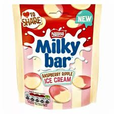MILKY BAR BUTTONS RASPBERRY RIPPLE ICE CREAM