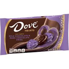DOVE VALENTINES DAY MILK AND DARK CHOCOLATE SWIRL HEARTS