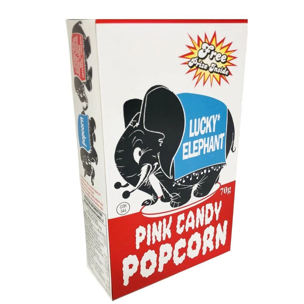 LUCKY ELEPHANT PINK CANDY POPCORN