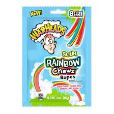WARHEADS SOUR RAINBOW CHEWS ROPES
