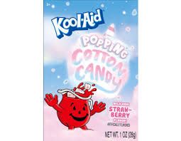 KOOL AID COTTON CANDY  BUBBLE GUM STRAWBERRY FLAVORED