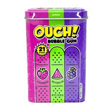 OUCH! BUBBLE GUM ASSORTED FLAVOR TIN