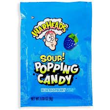 WARHEADS POPPING CANDY BLUE RASPBERRY