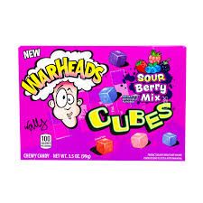 WARHEADS SOUR CHEWY CUBES SOUR BERRY MIX THEATRE BOX