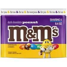 M&amp;M DARK CHOCOLATE  PEANUT- FAMILY SIZE