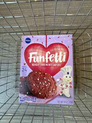 PILLSBURY VALENTINES FUNFETTI RED VELVET COOKIE MIX WITH CANDY BITS