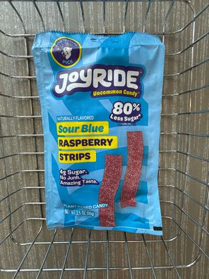 JOYRIDE SOUR BLUE RASPBERRY STRIPS 80% less sugar