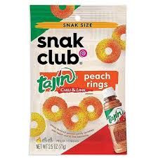 SNAK CLUB TAJIN PEACH RINGS CHILE LIME