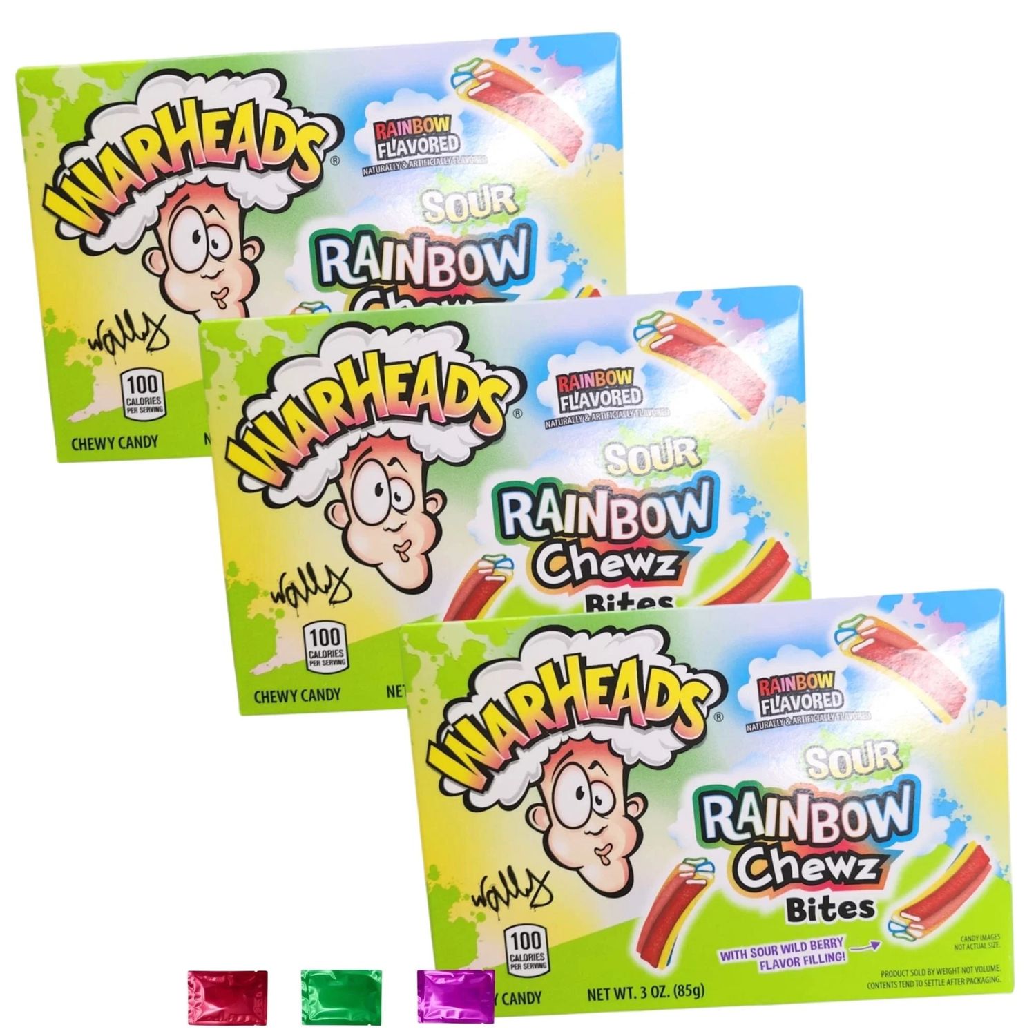 WARHEADS SOUR RAINBOW CHEWZ BITES THEATRE BOX