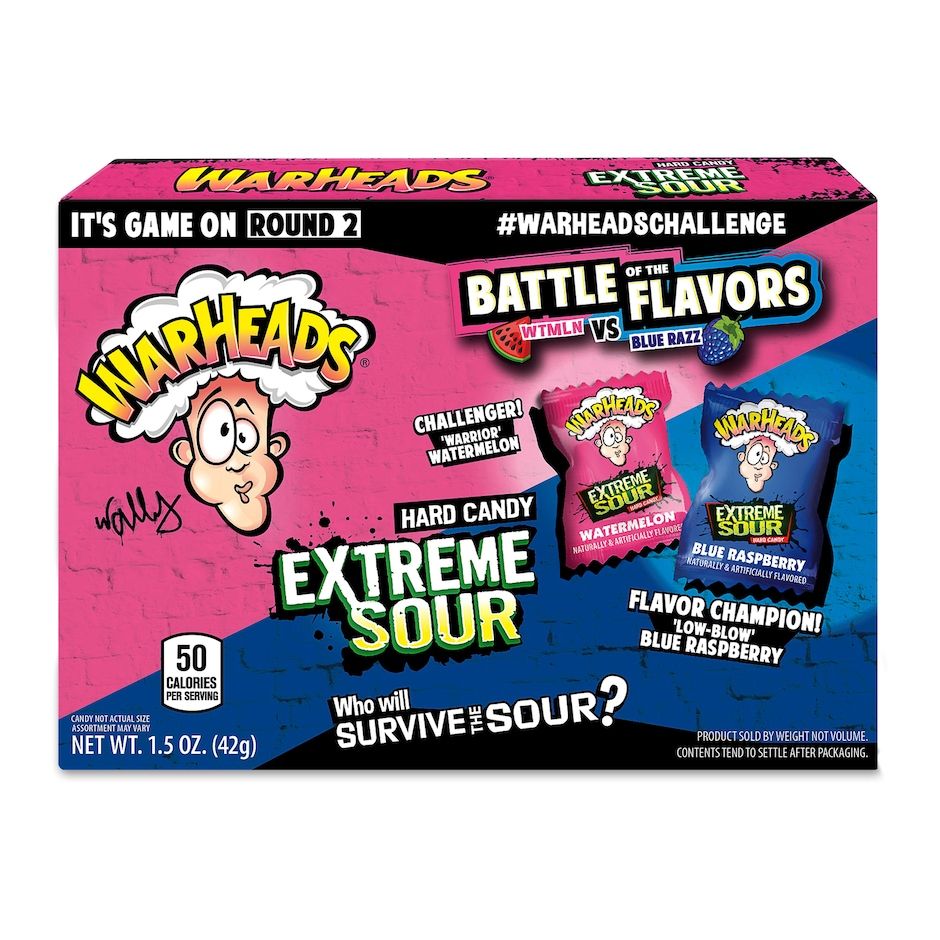 WARHEADS EXTREME SOUR BATTLE FLAVORS HARD CANDY THEATRE BOX