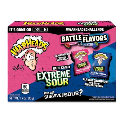 WARHEADS EXTREME SOUR BATTLE FLAVORS HARD CANDY THEATRE BOX