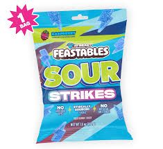 MR BEAST FEASTABLES SOUR STRIKES BLUE RASPBERRY  FLAVOR