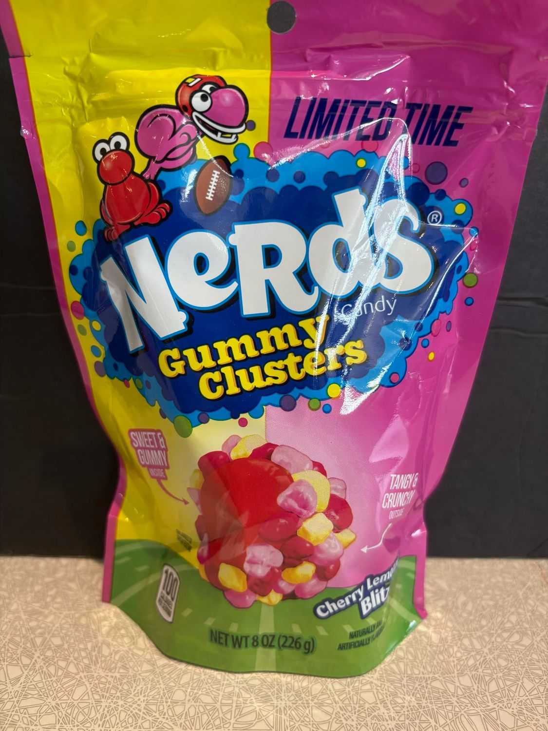 NERDS  GUMMY CLUSTERS CHERRY LEMONADE STAND UP BAG
