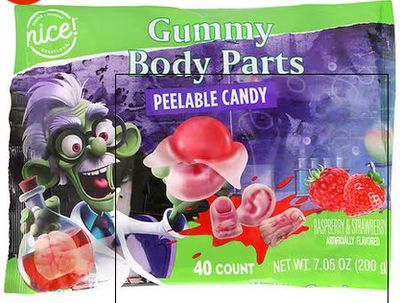 NICE GUMMY BODY PARTS PEELABLE CANDY 40 COUNT