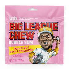 BIG LEAGUE CHEW BUBBLE GUM PINK LEMONADE