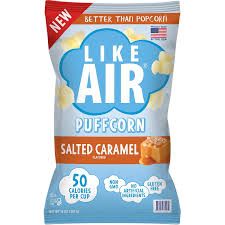 LIKE AIR PUFFCORN SALTED CARAMEL GLUTEN FREE NUT FREE