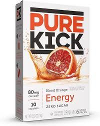 PURE KICK ENERGY DRINK MIX BLOOD ORANGE FLAVOR SINGLES TO GO