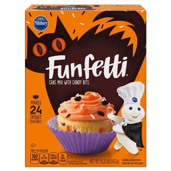 FUNFETTI HALLOWEEN VANILLA CAKE MIX WITTH CANDY BITS