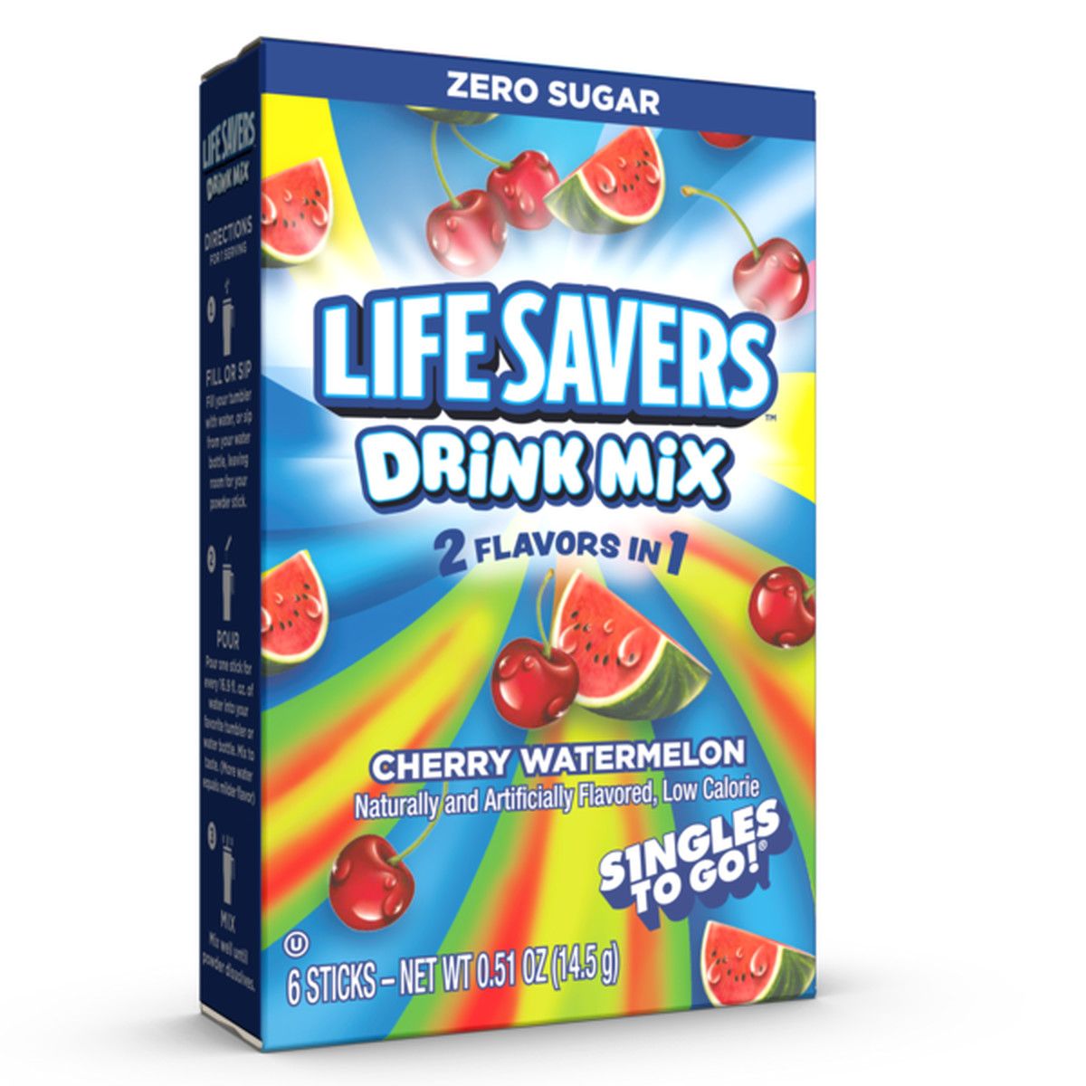 LIFESAVERS 2 IN 1 DRINK MIX CHERRY WATERMELON SINGLES TO GO