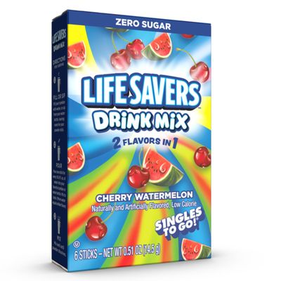 LIFESAVERS 2 IN 1 DRINK MIX CHERRY WATERMELON SINGLES TO GO
