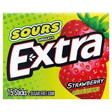 WRIGLEYS EXTRA 15 STICK SOUR STRAWBERRY