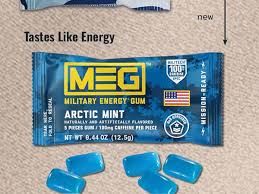 MEG MILITARY ENERGY GUM BLISTER PACKS ARCTIC MINT