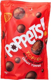 POPPETS MILK CHOCOLATE TOFFEE BAG 95g