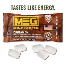 MEG MILITARY ENERGY GUM BLISTER PACKS CINNAMON