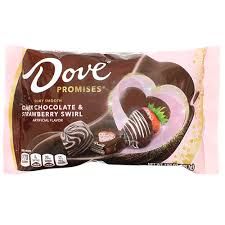 DOVE PROMISES VALENTINES DARK CHOCOLATE STRAWBERRY SWIRL