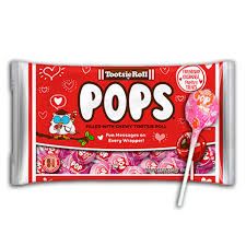 TOOTSIE ROLL VALENTINES CHERRY POPS LAY DOWN BAG