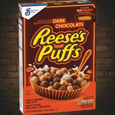 REESE DARK CHOCOLATE PUFFS CEREAL FAMILY SIZE