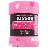 HERSHEY VALENTINES KISSES THROW FLEECE BLANKET 50"X60" PINK