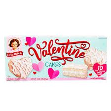 LITTLE DEBBIE VALENTINES VANILLA CAKES BOX
