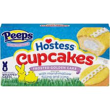 HOSTESS PEEPS CUPCAKES FROSTED GOLDEN CAKE