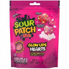 SOUR PATCH KIDS SOFT AND CHEWY GLOW UPS VALENTINES CANDY HEARTS