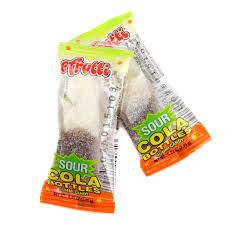 E FRUTTI GUMMI SOUR COLA BOTTLES WRAPPED