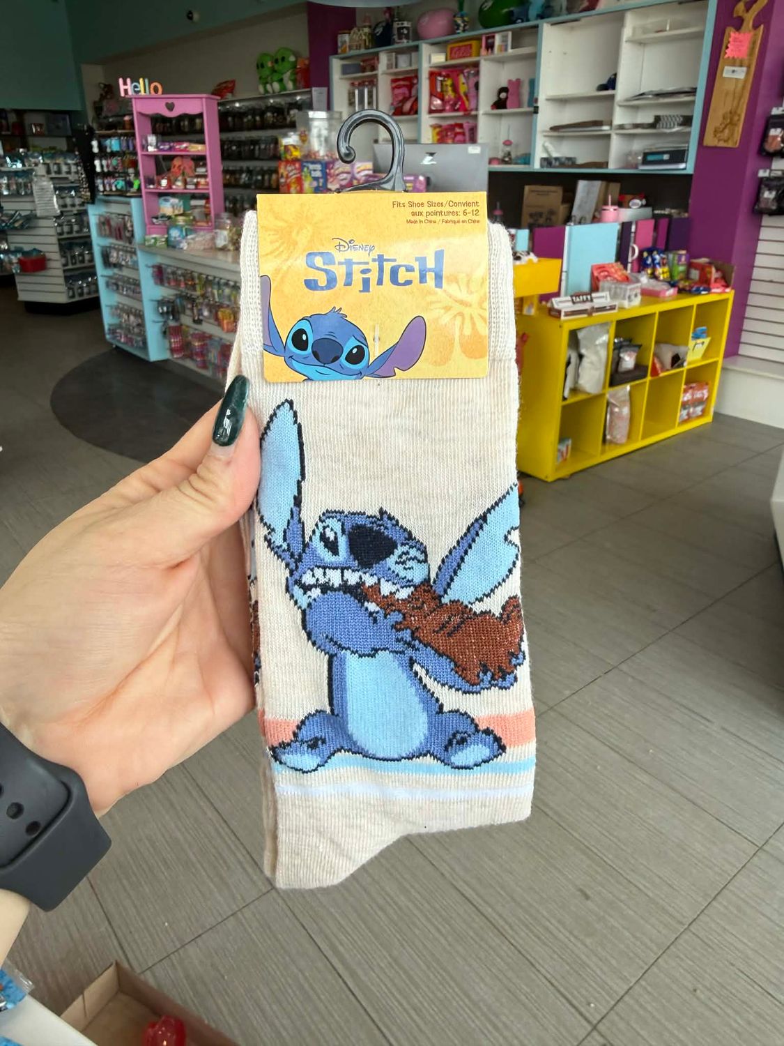 STITCH EASTER SOCKS WITH CHOCOLATE BUNNY