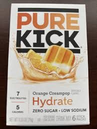 PURE KICK HYDRATE DRINK MIX ORANGE CREAMPOP FLAVOR SINGLES TO GO