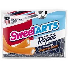 SWEETTARTS SOFT AND CHEWY  FILLED ROPES GOOAAL-DEN PINEAPPLE PUNCH LAYDOWN BAG