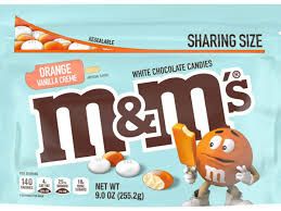 M&amp;M ORANGE VANILLA CREME SHARING SIZE