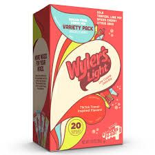 WYLERS LIGHT WATERTOK 20 PACK COLA, TROPICAL LIME POP, SPICED CHERRY, CIRTUS SODA  SINGLES TO GO