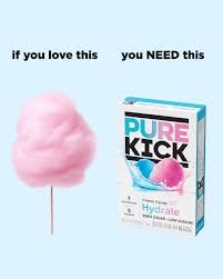 PURE KICK HYDRATE COTTON CANDY FLAVOR SINGLES TO GO