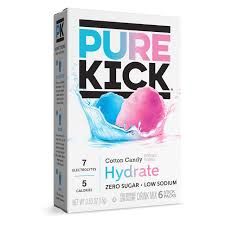 PURE KICK HYDRATE COTTON CANDY FLAVOR SINGLES TO GO