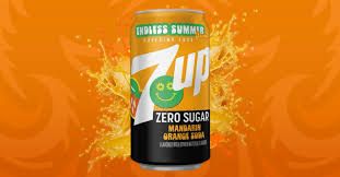 7up ZERO SUGAR MANDARIN ORANGE SODA