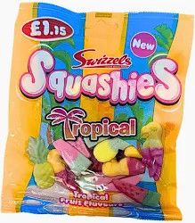SWIZZELS DRUMSTICK SQUASHIES TROPICAL PEG BAG BRITISH